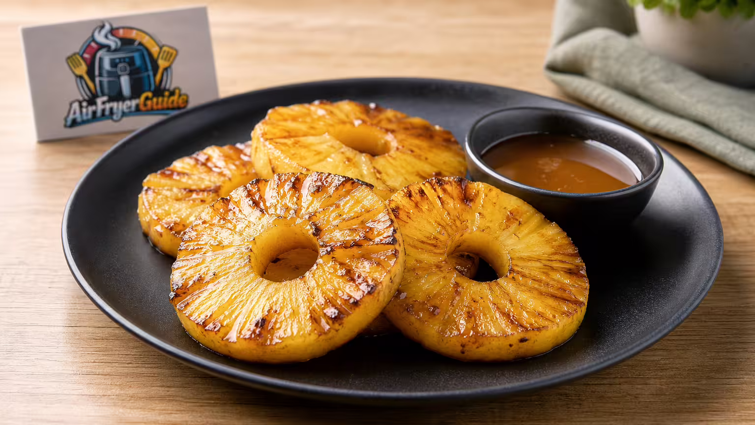 Ananas mit Honig im Airfryer - Serviervorschlag