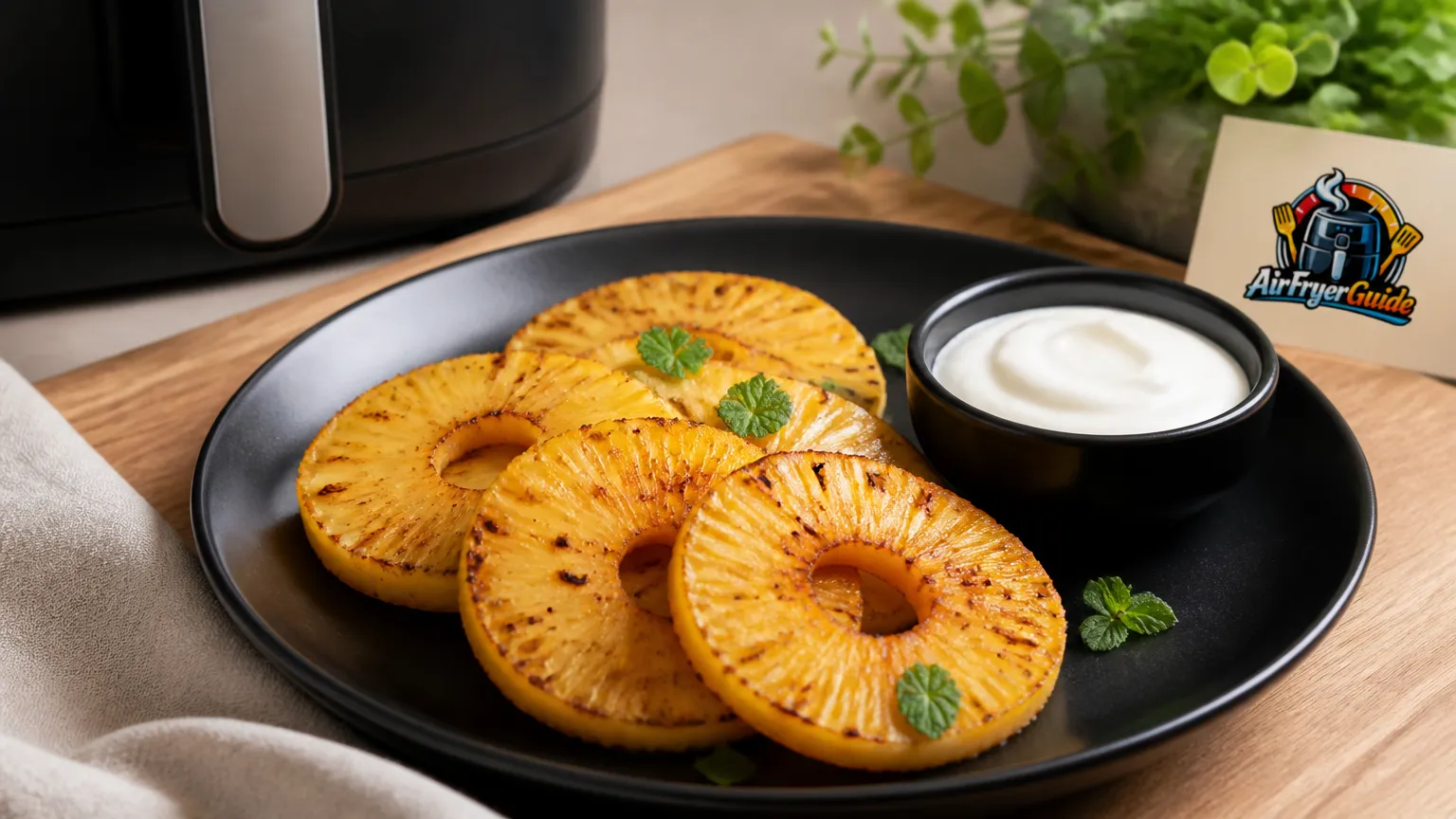 Ananasringe im Airfryer
