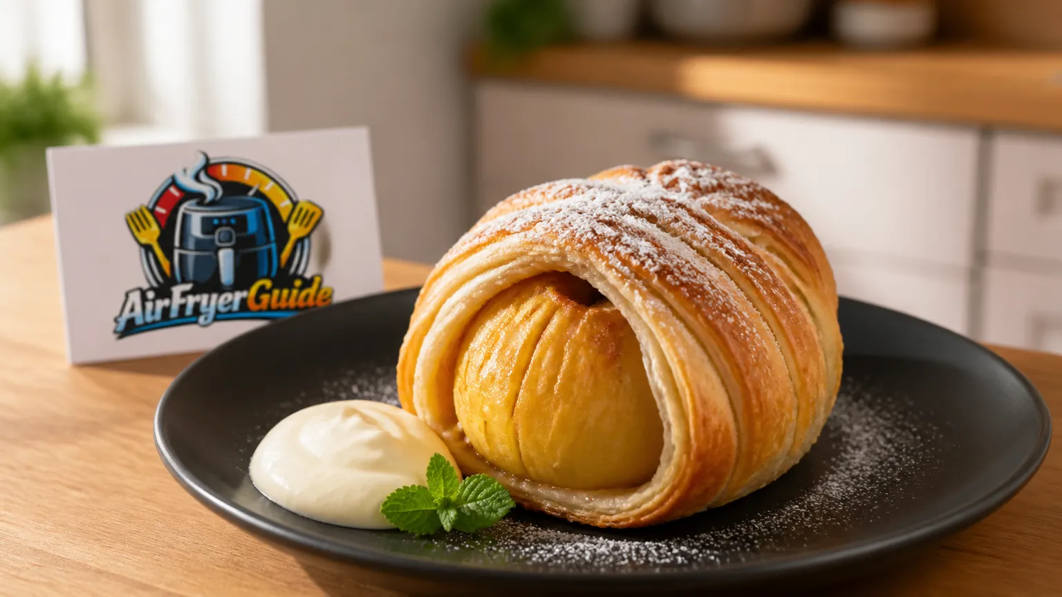 Apfel im Blätterteig im Airfryer