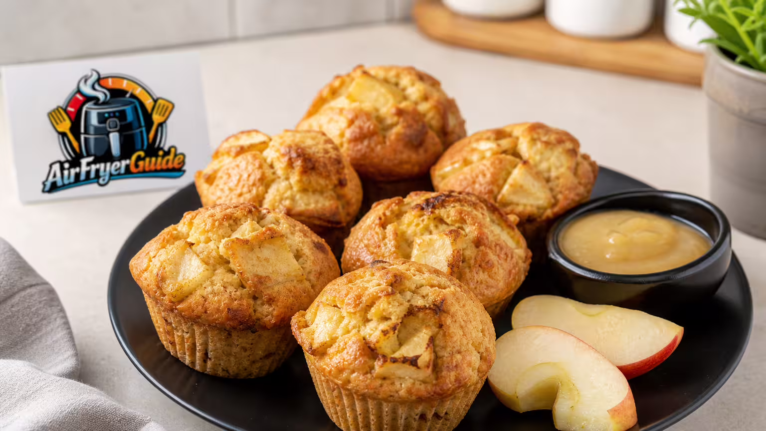 Apfelmuffins im Airfryer - Serviervorschlag