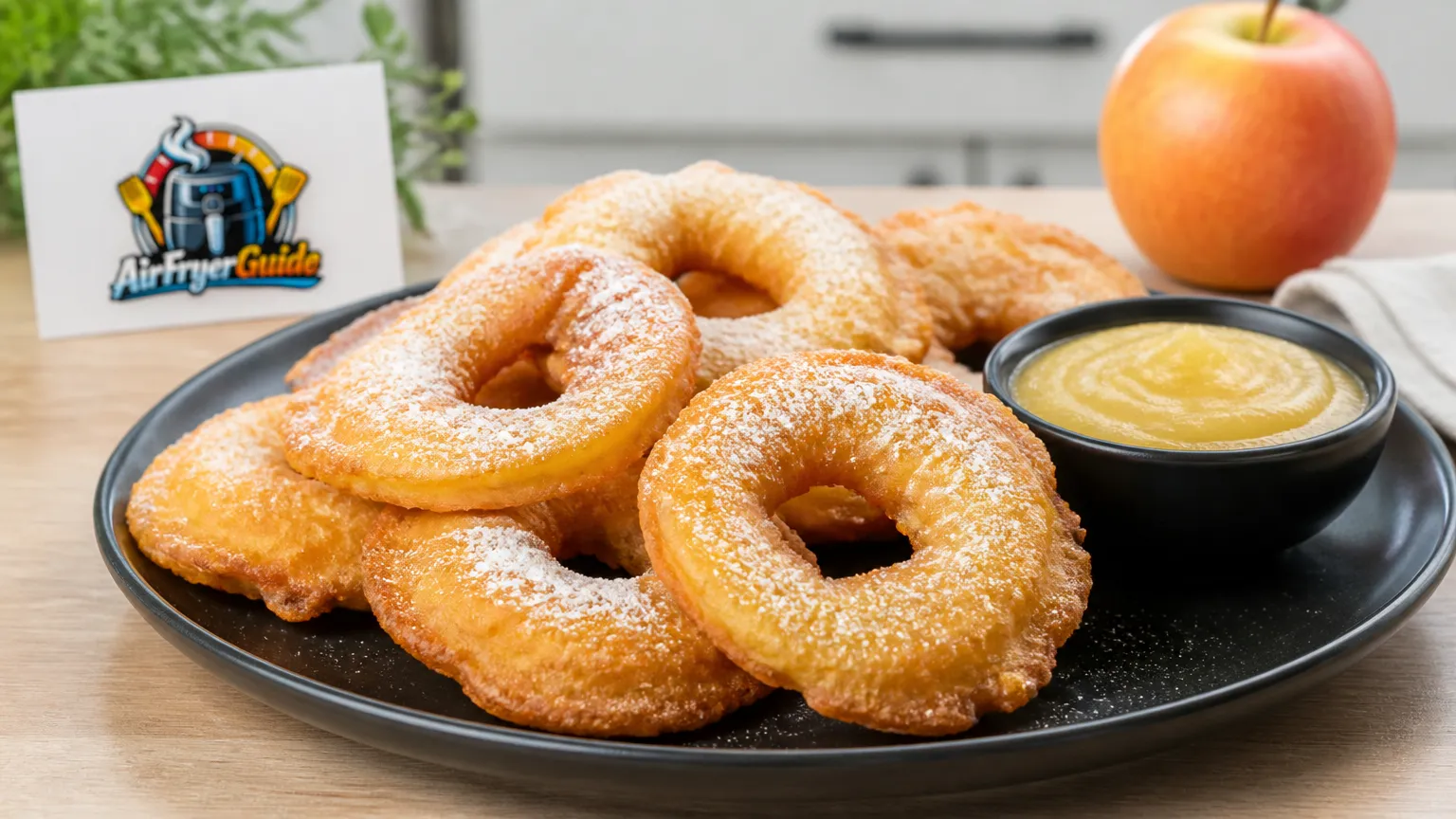 Apfelringe im Backteig im Airfryer