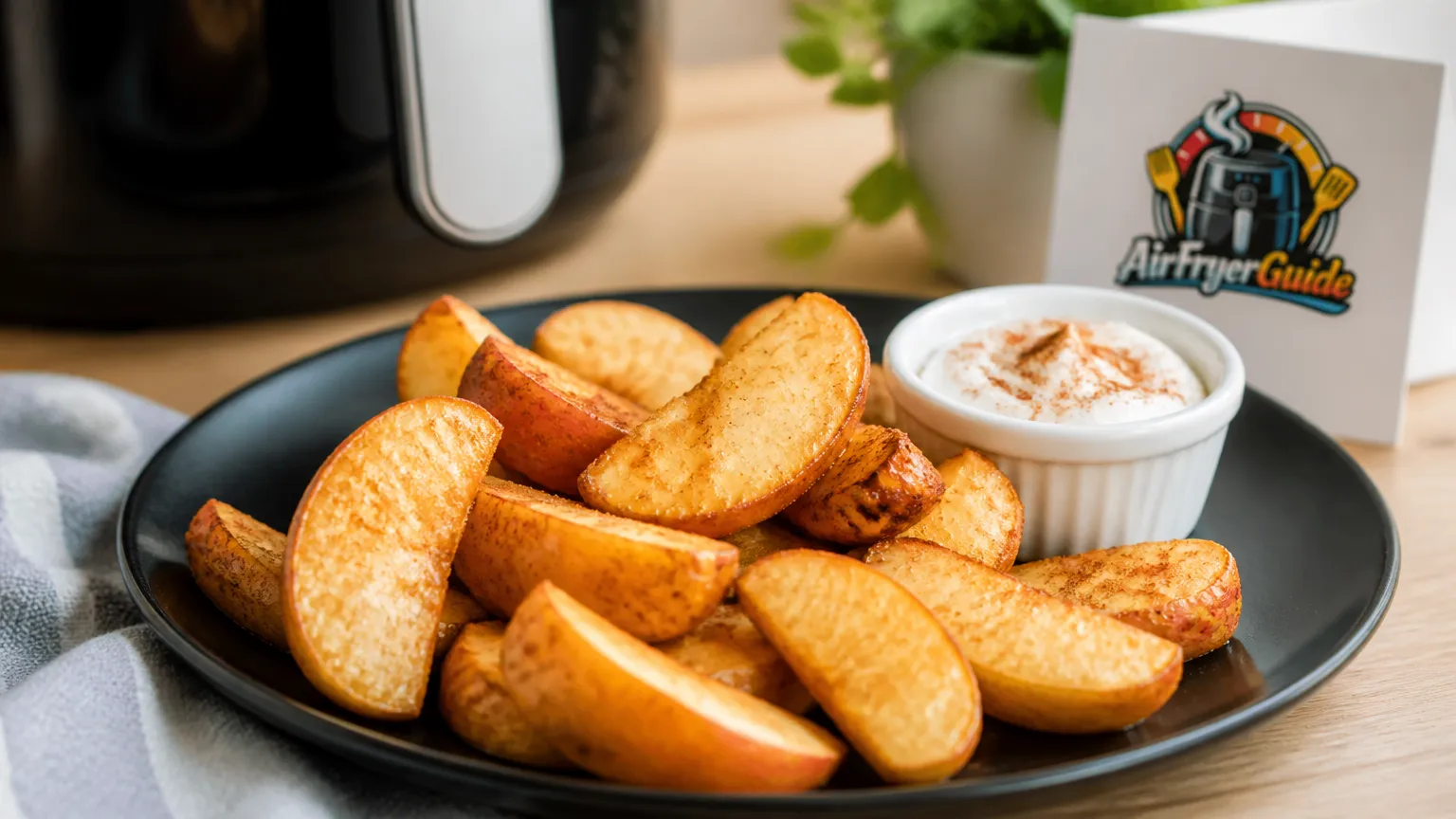 Apfelspalten mit Zimt im Airfryer