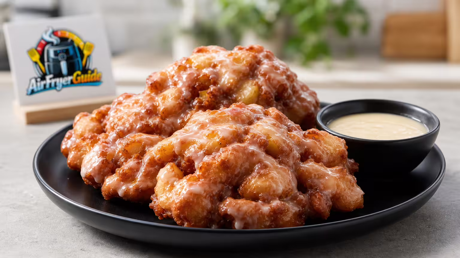 Apple Fritter im Airfryer - Serviervorschlag