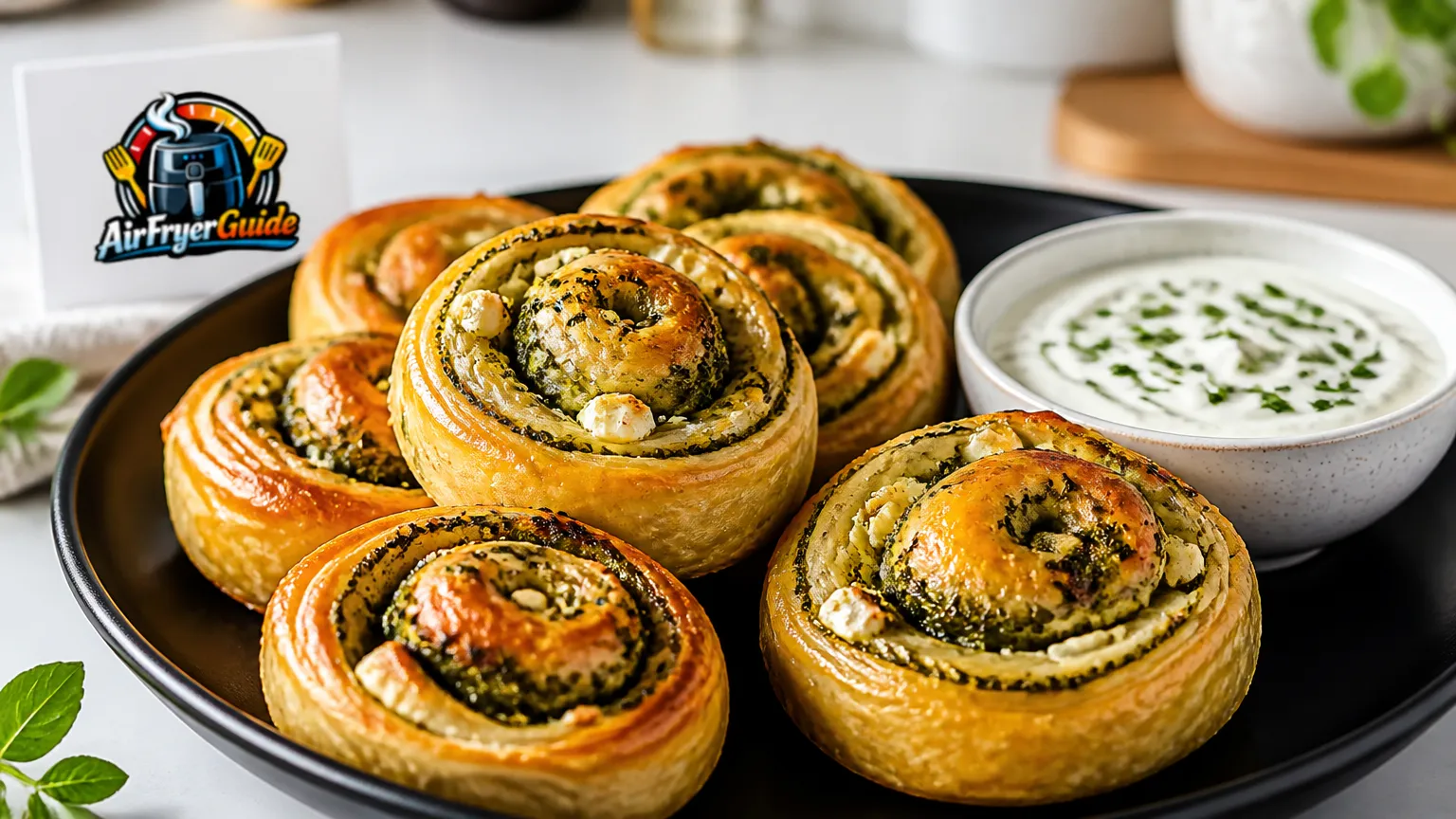 Bärlauch-Feta-Schnecken im Airfryer