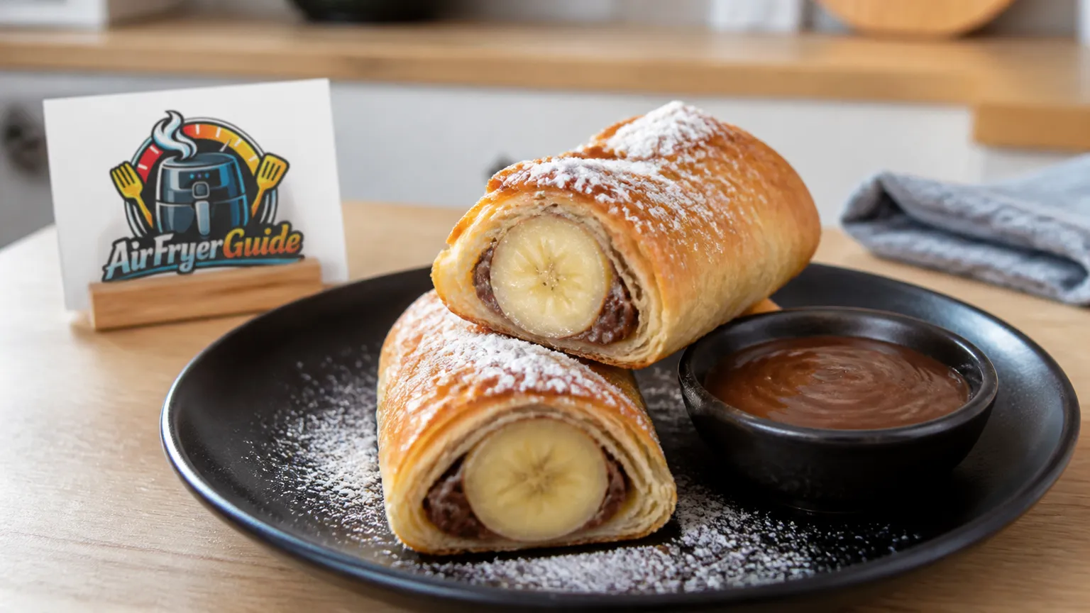 Banane im Blätterteig im Airfryer