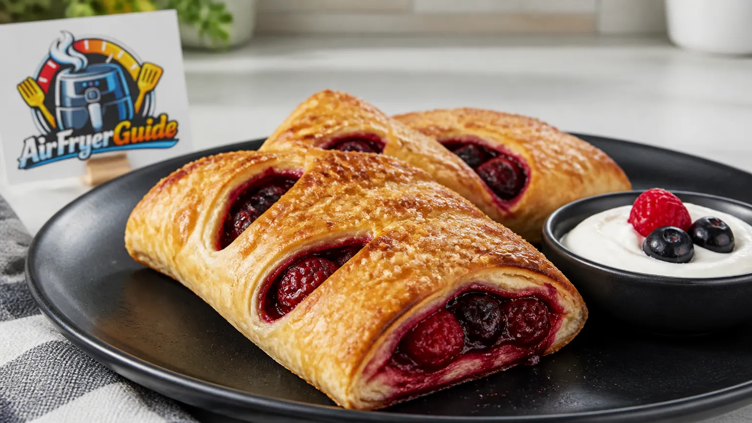 Beeren im Blätterteig im Airfryer