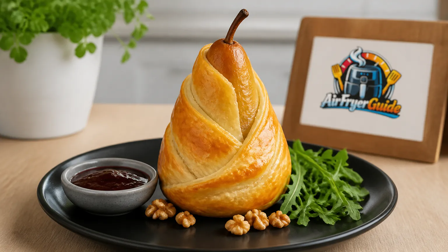 Birne im Blätterteig im Airfryer