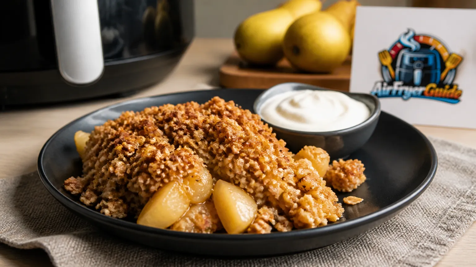 Birnen-Crumble im Airfryer