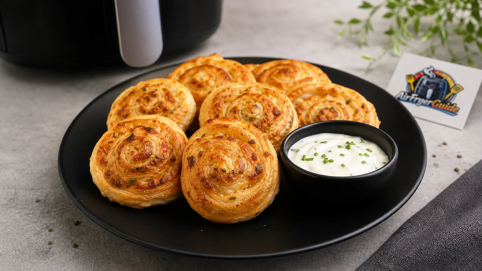 Blätterteig Schnecken im Airfryer