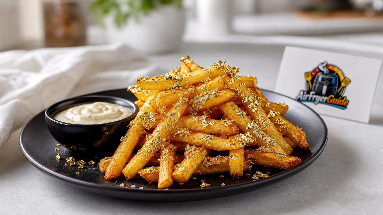 Blattgold Pommes im Airfryer