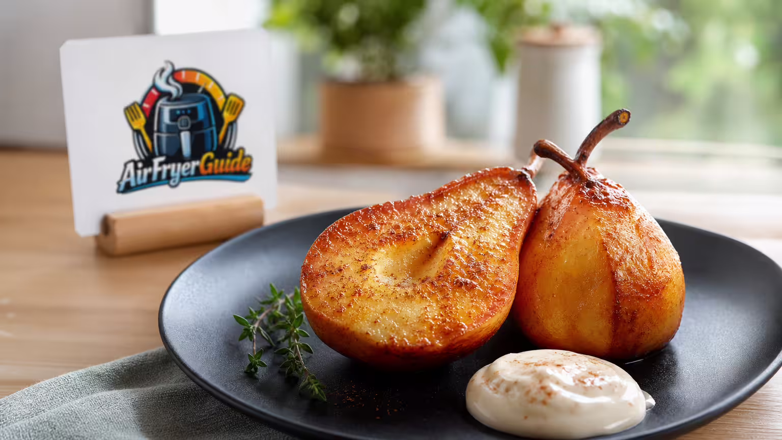Bratbirne im Airfryer - Serviervorschlag