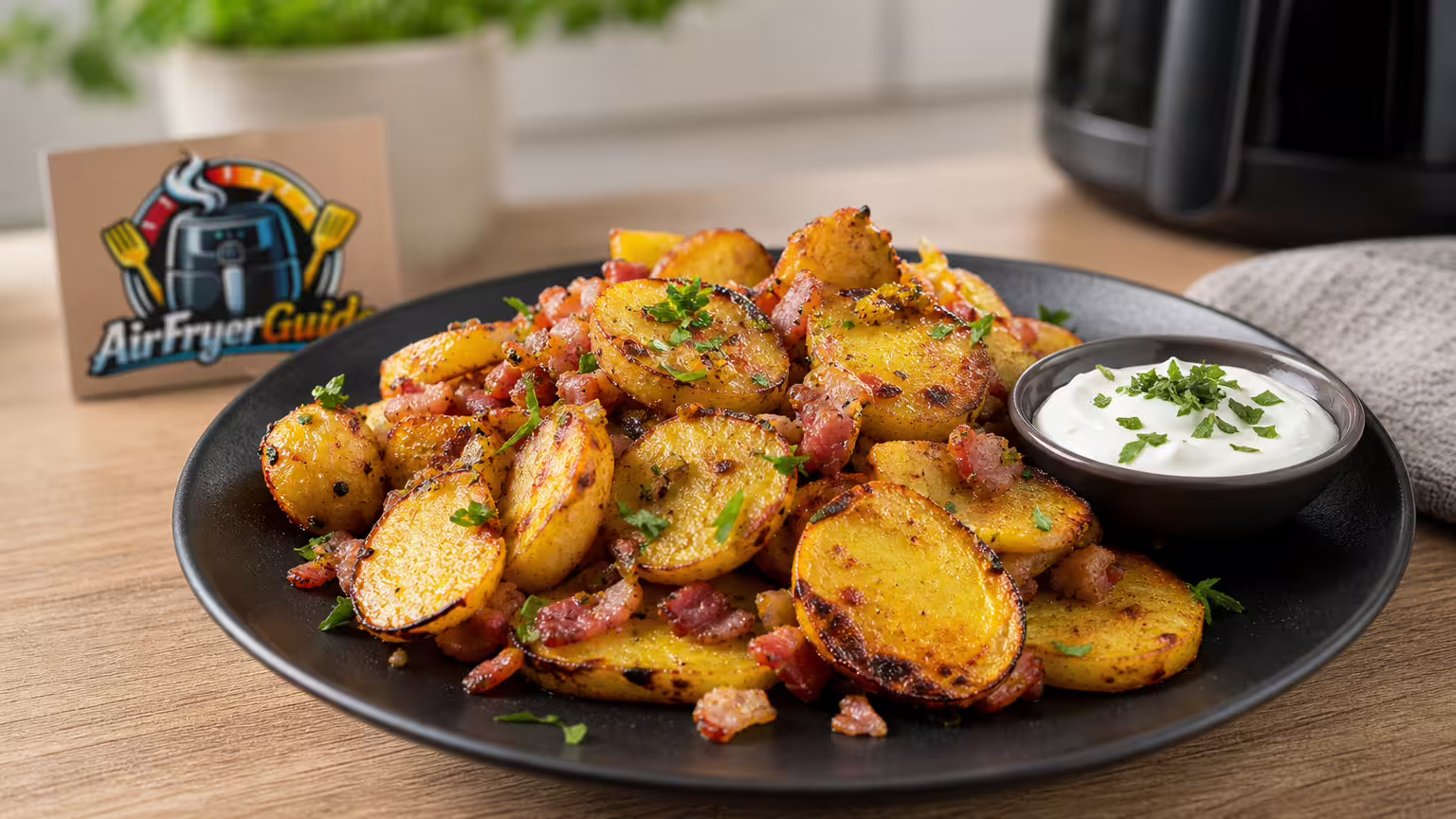 Bratkartoffeln mit Speck (Kühlware) im Airfryer - Serviervorschlag