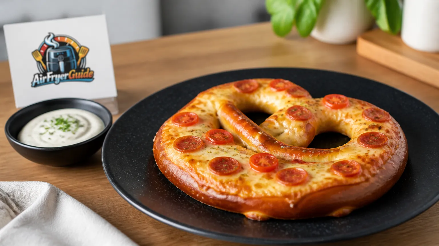 Brezel Pizza im Airfryer