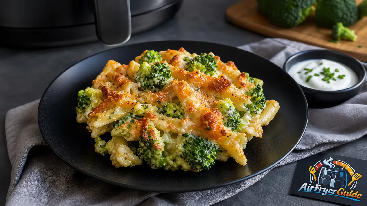 Brokkoli Nudelauflauf im Airfryer