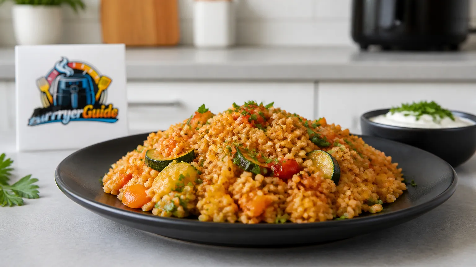 Bulgur mit Gemüse im Airfryer