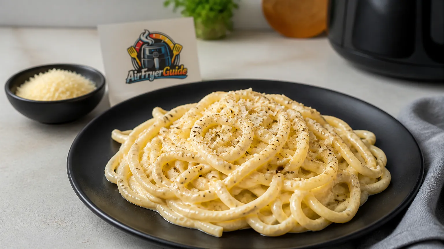 Cacio e Pepe aufwärmen im Airfryer