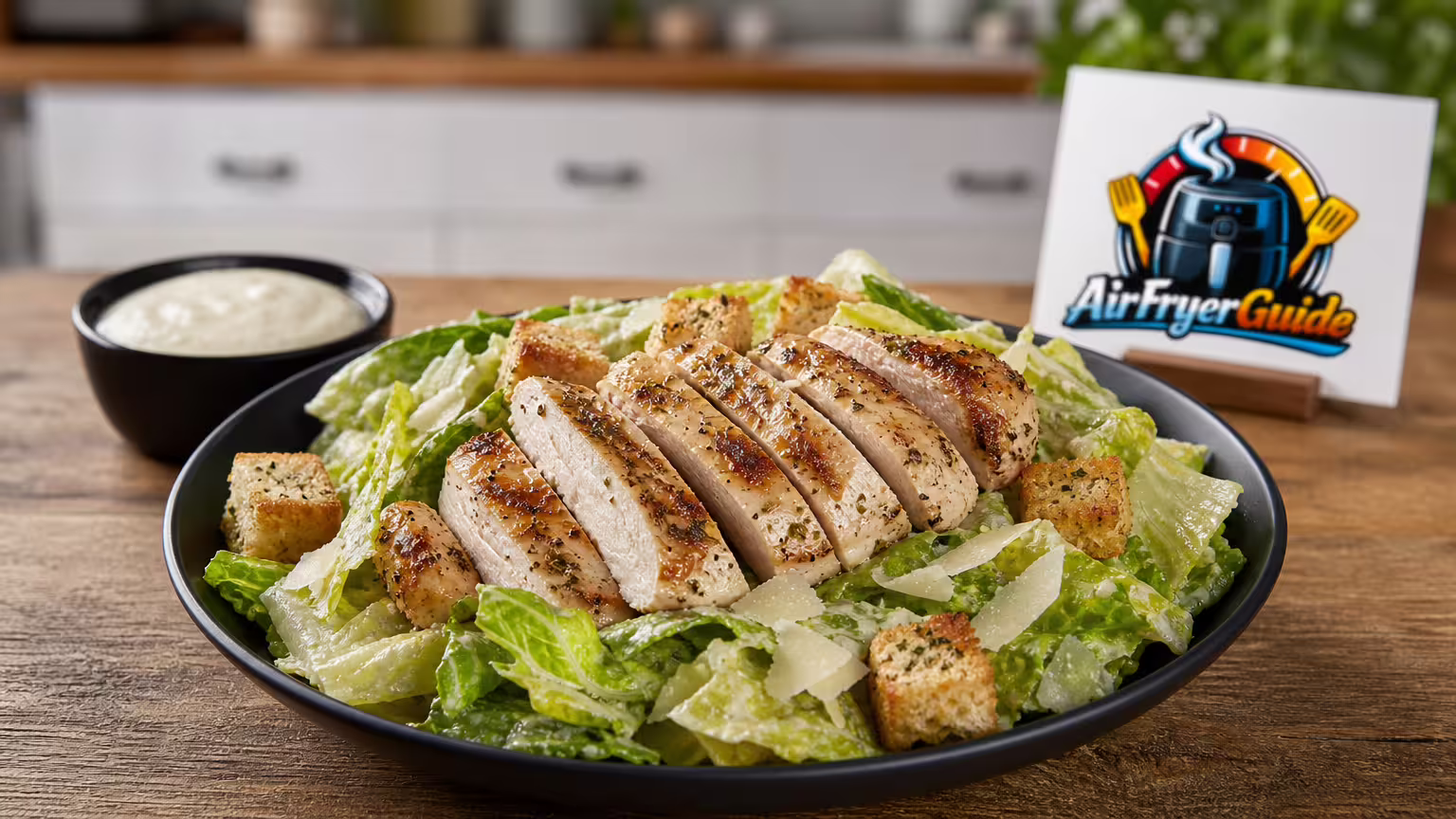Caesar Chicken Bowl im Airfryer - Serviervorschlag
