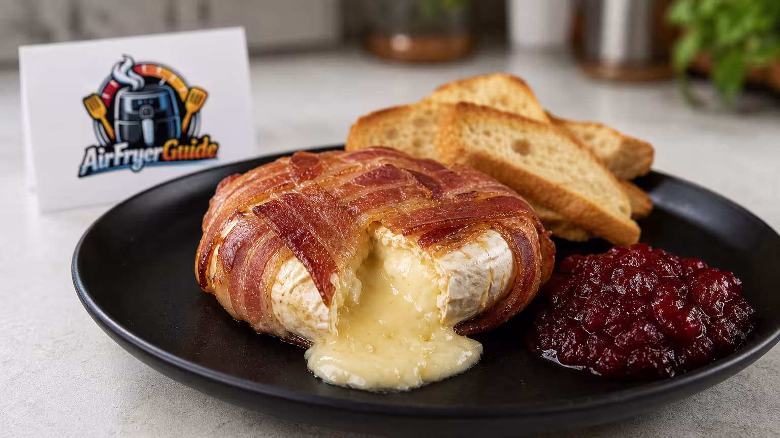 Camembert im Speckmantel im Airfryer