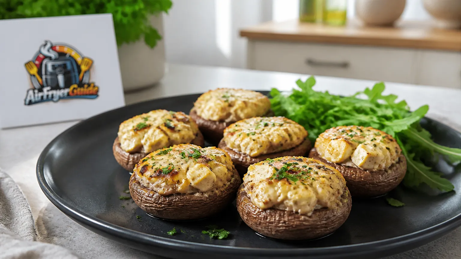 Champignons mit Feta überbacken im Airfryer