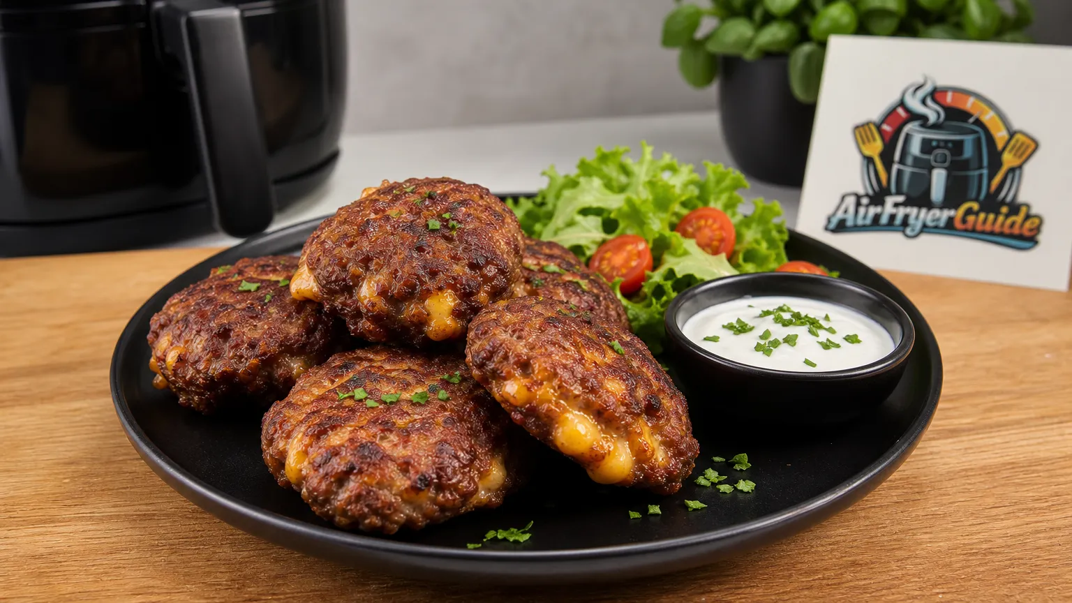 Cheese Frikadellen im Airfryer