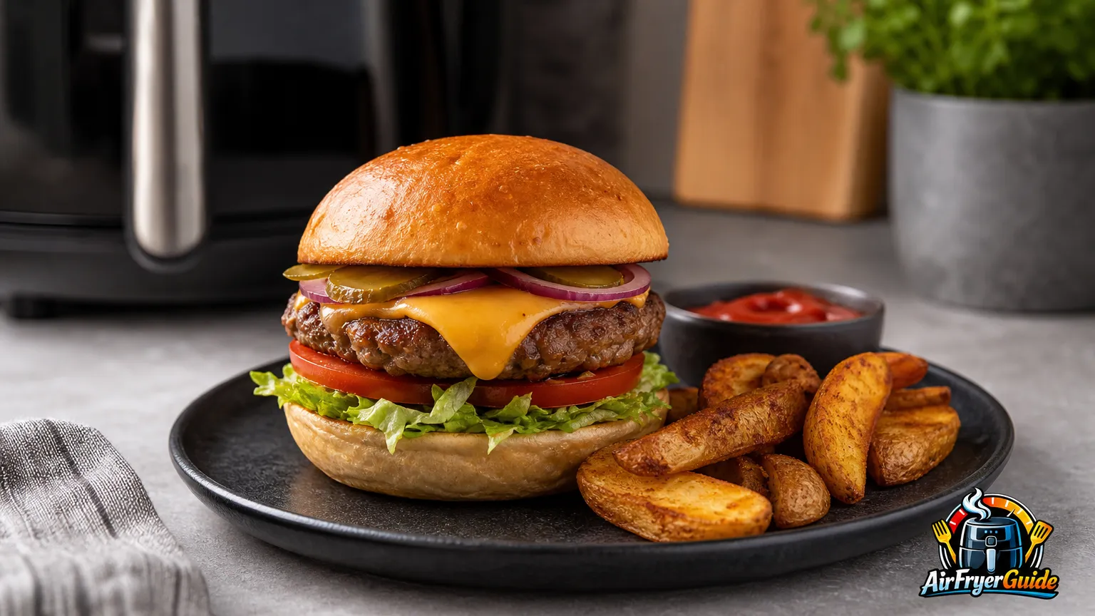 Cheeseburger im Airfryer