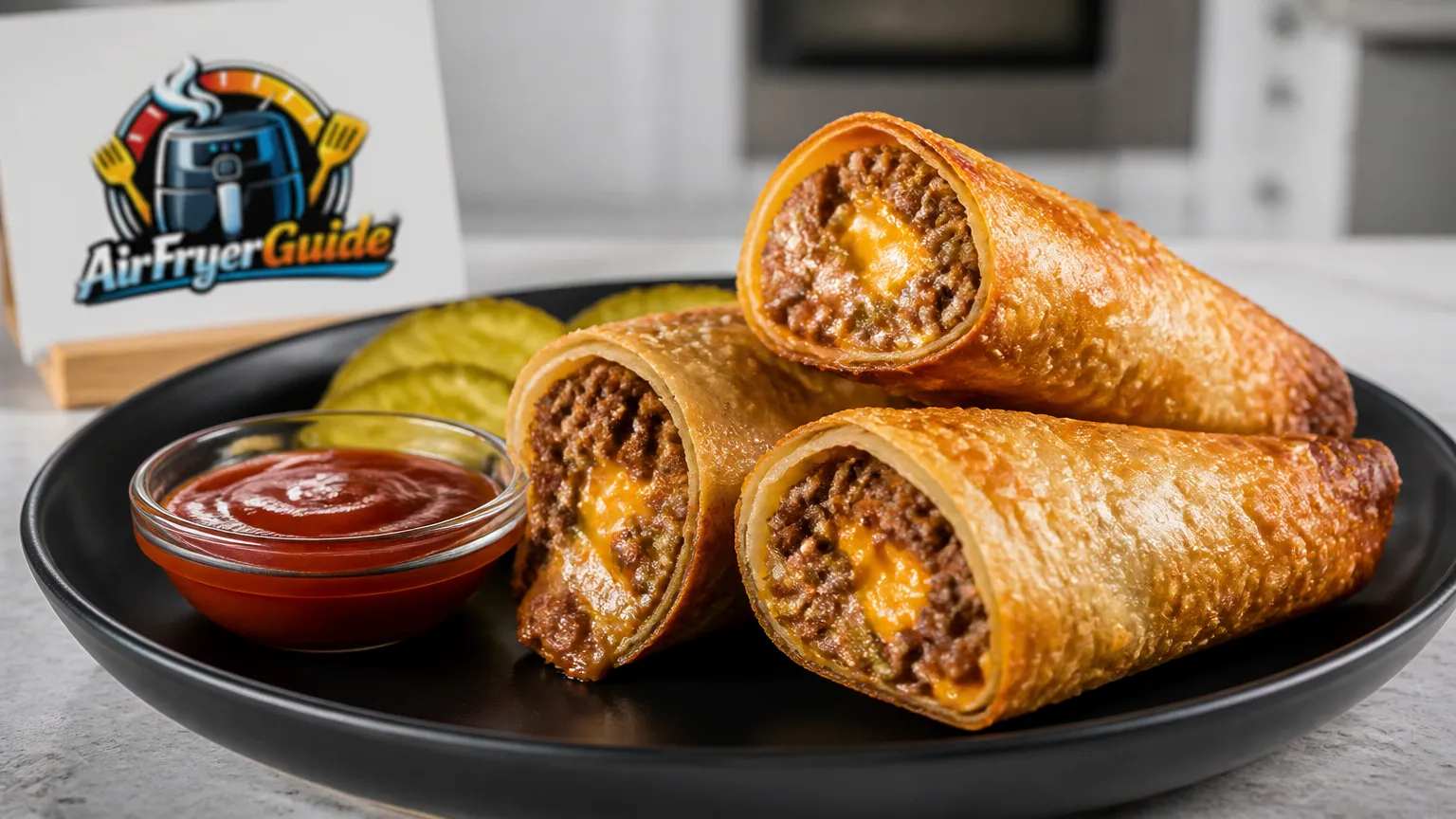 Cheeseburger Egg Rolls im Airfryer