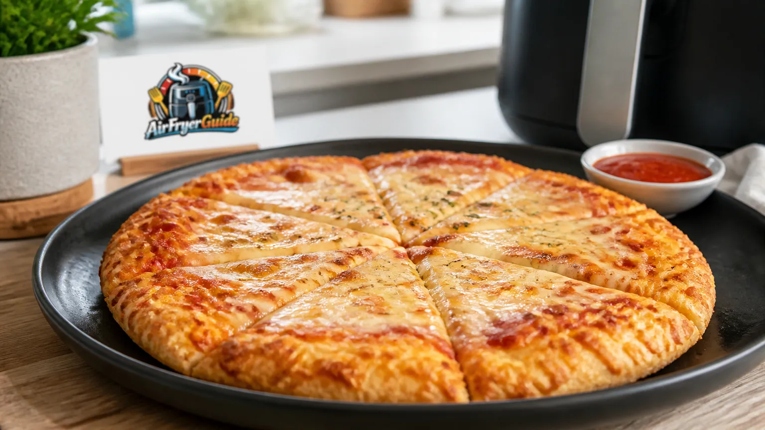 Cheesy Crust Pizza im Airfryer