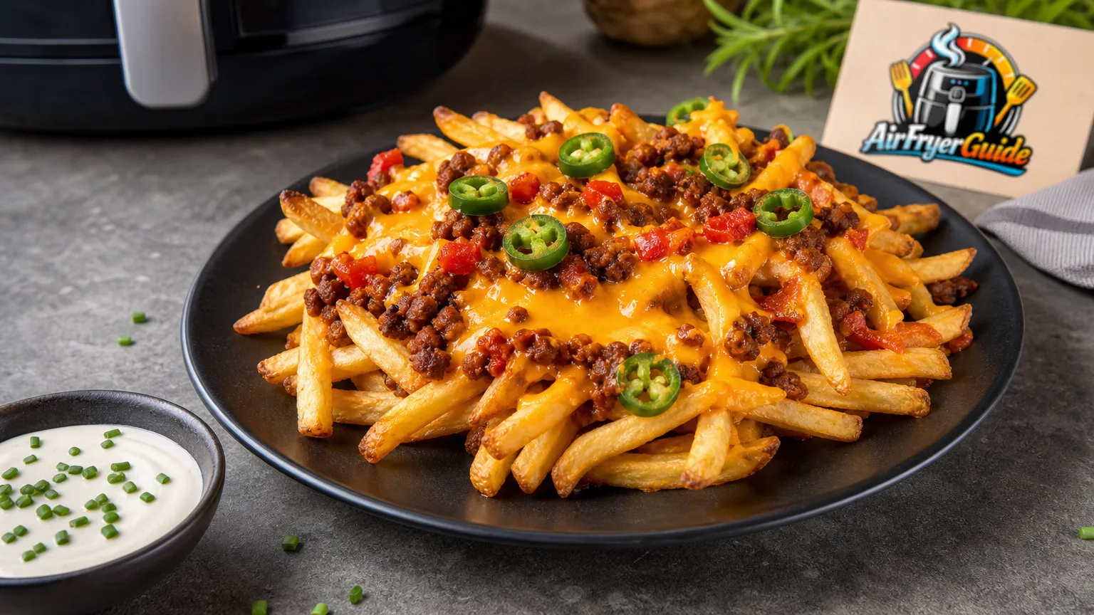 Chili Cheese Fries aufwärmen im Airfryer
