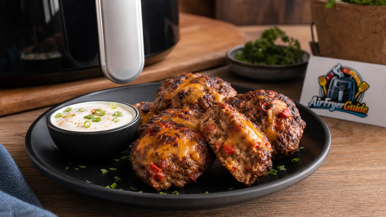 Chili Cheese Frikadellen im Airfryer