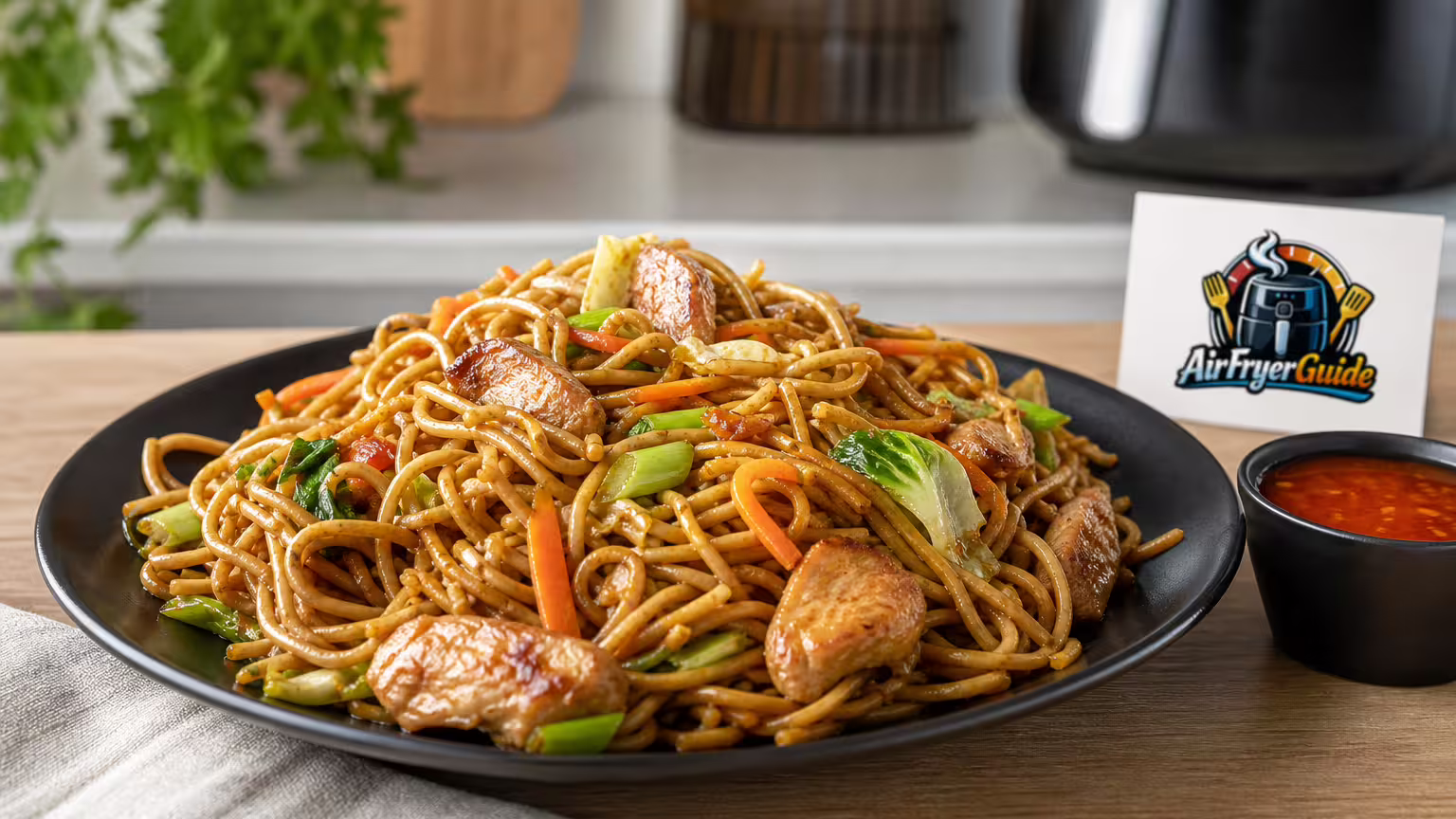 Chow Mein aufwärmen im Airfryer - Serviervorschlag