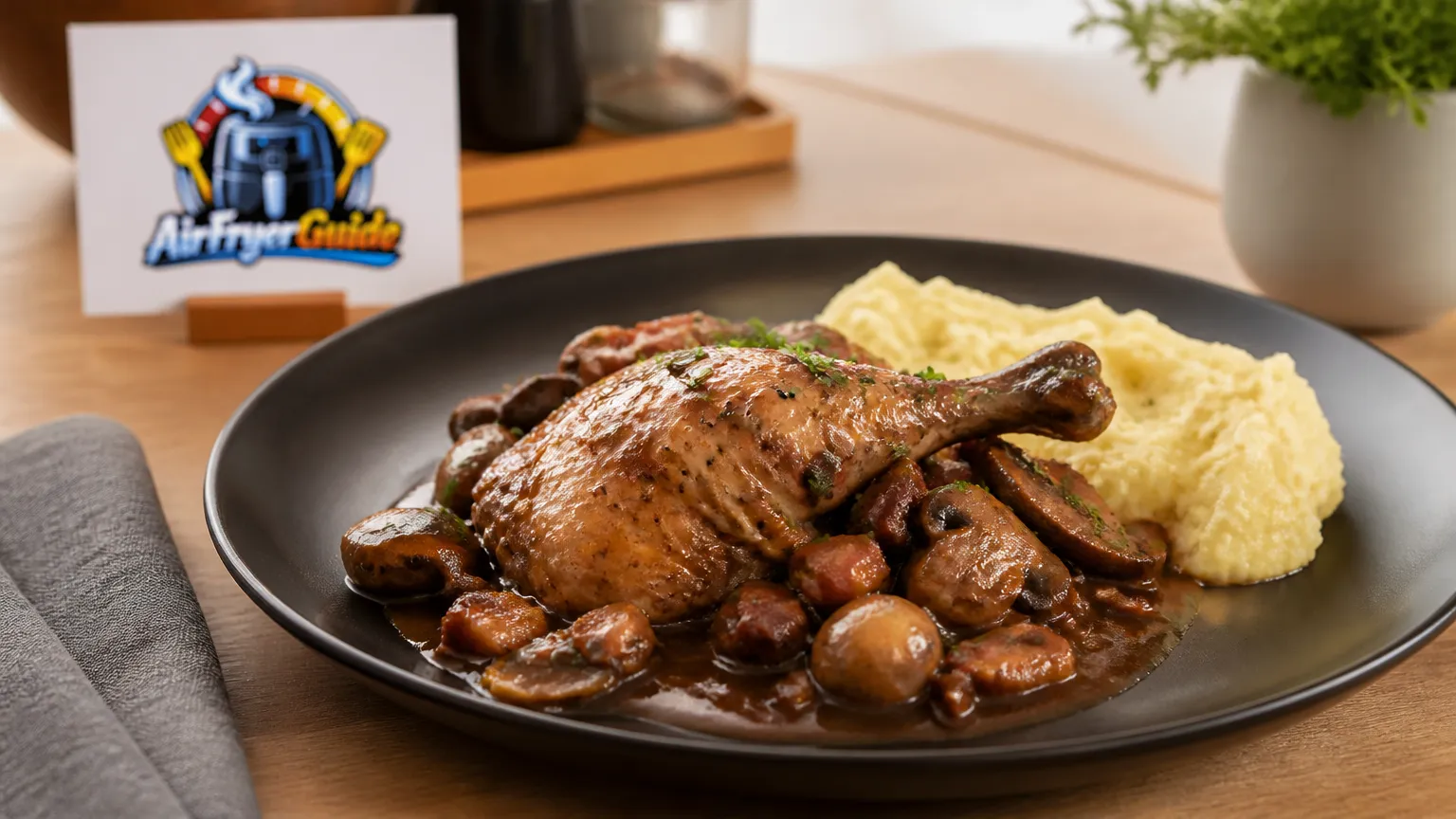 Coq au Vin aufwärmen im Airfryer