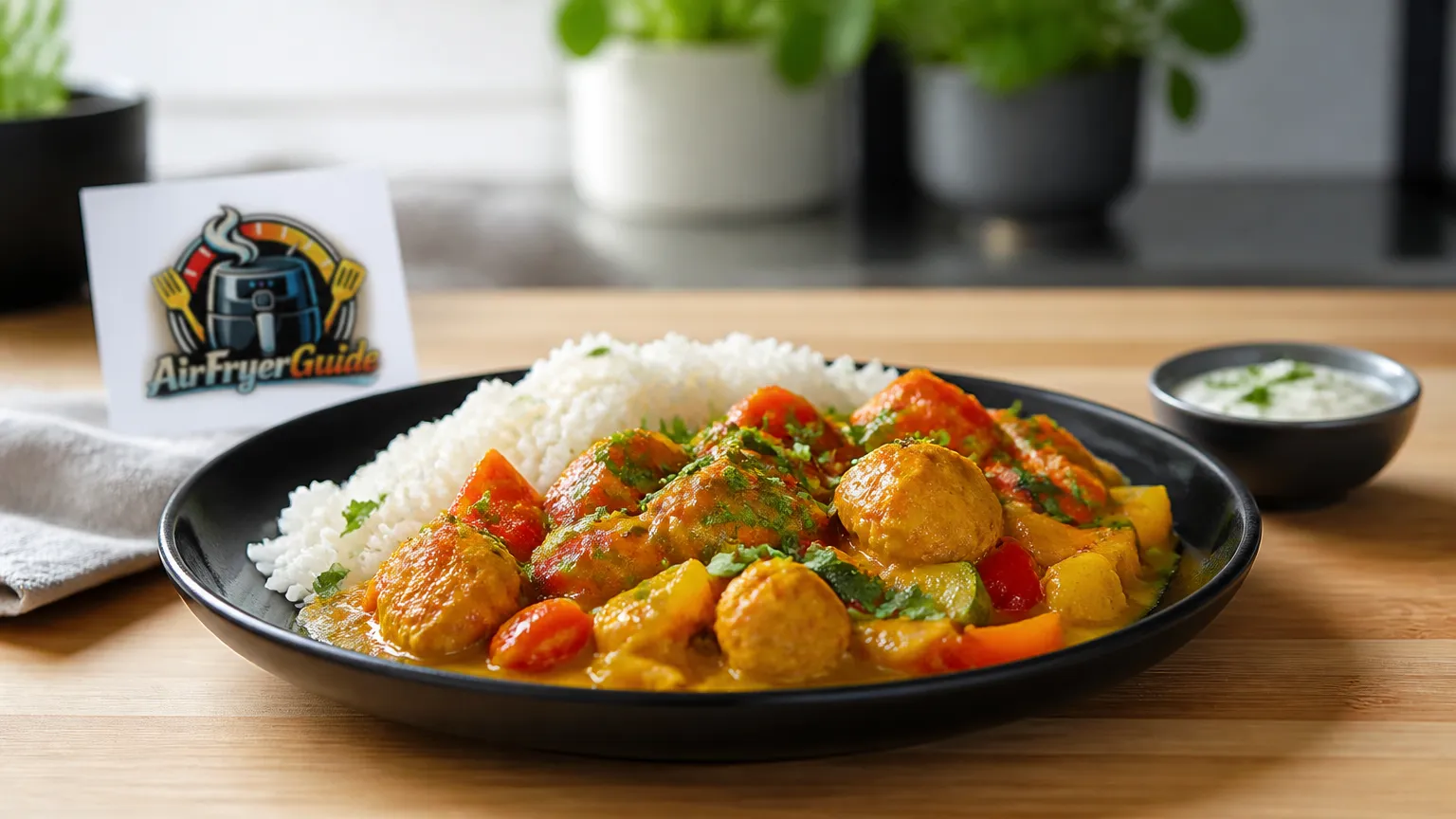 Curry Reis Bowl im Airfryer