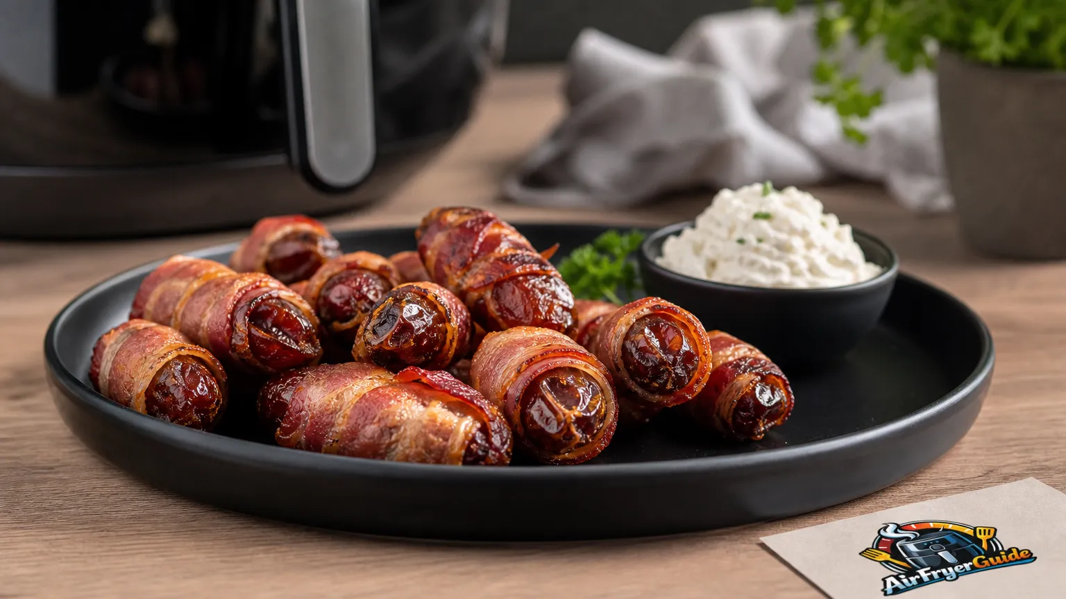 Datteln im Speckmantel im Airfryer