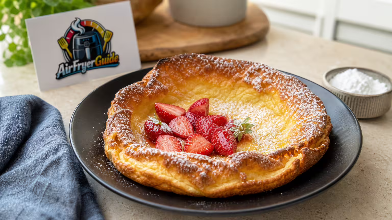 Dutch Baby im Airfryer - Serviervorschlag