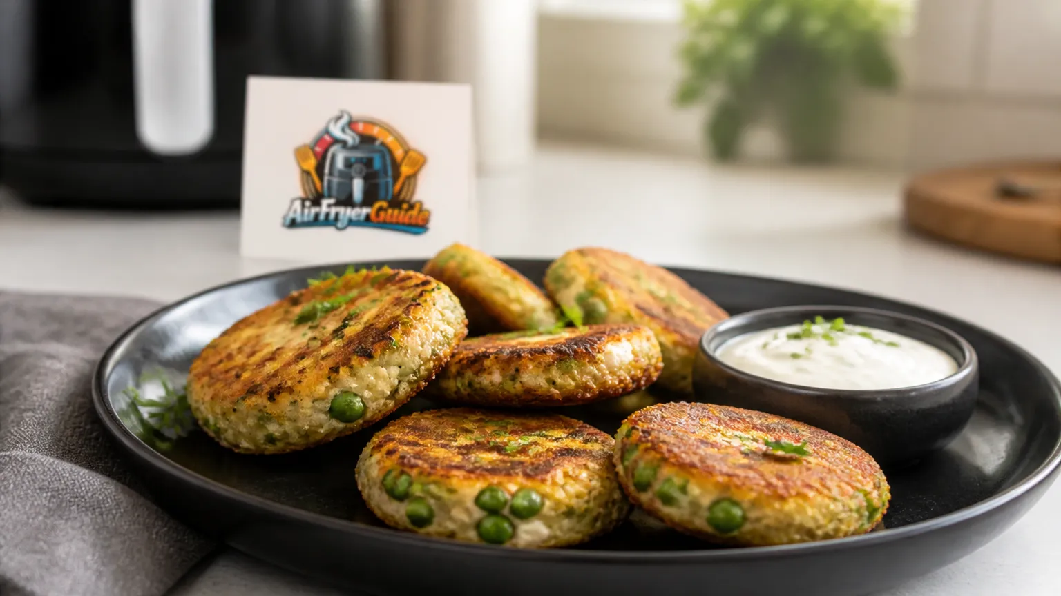 Erbsen-Feta-Taler im Airfryer
