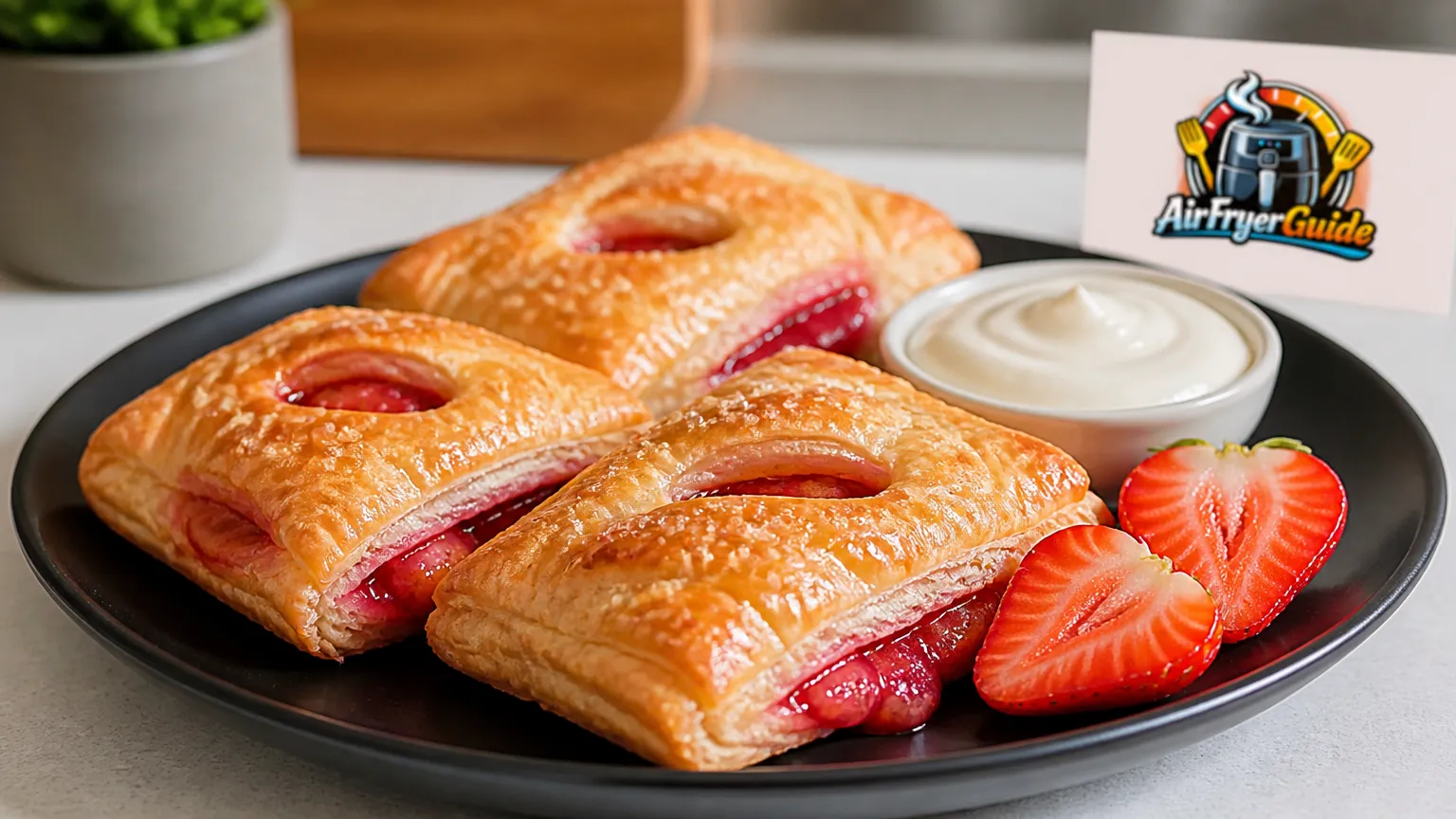 Erdbeer-Blätterteig-Taschen im Airfryer