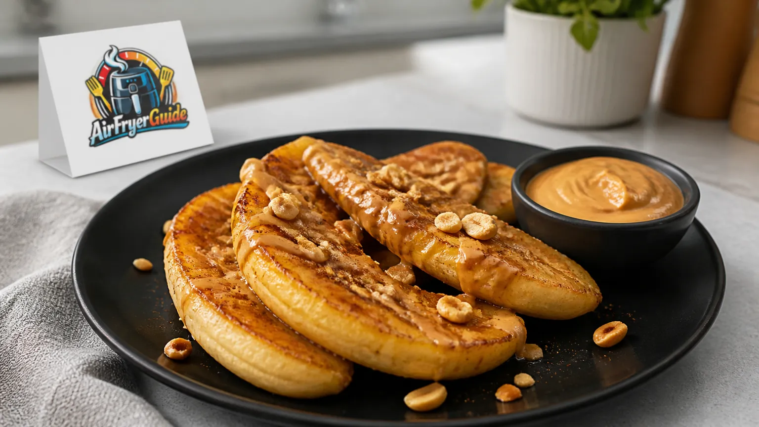 Erdnussbutter Banane im Airfryer