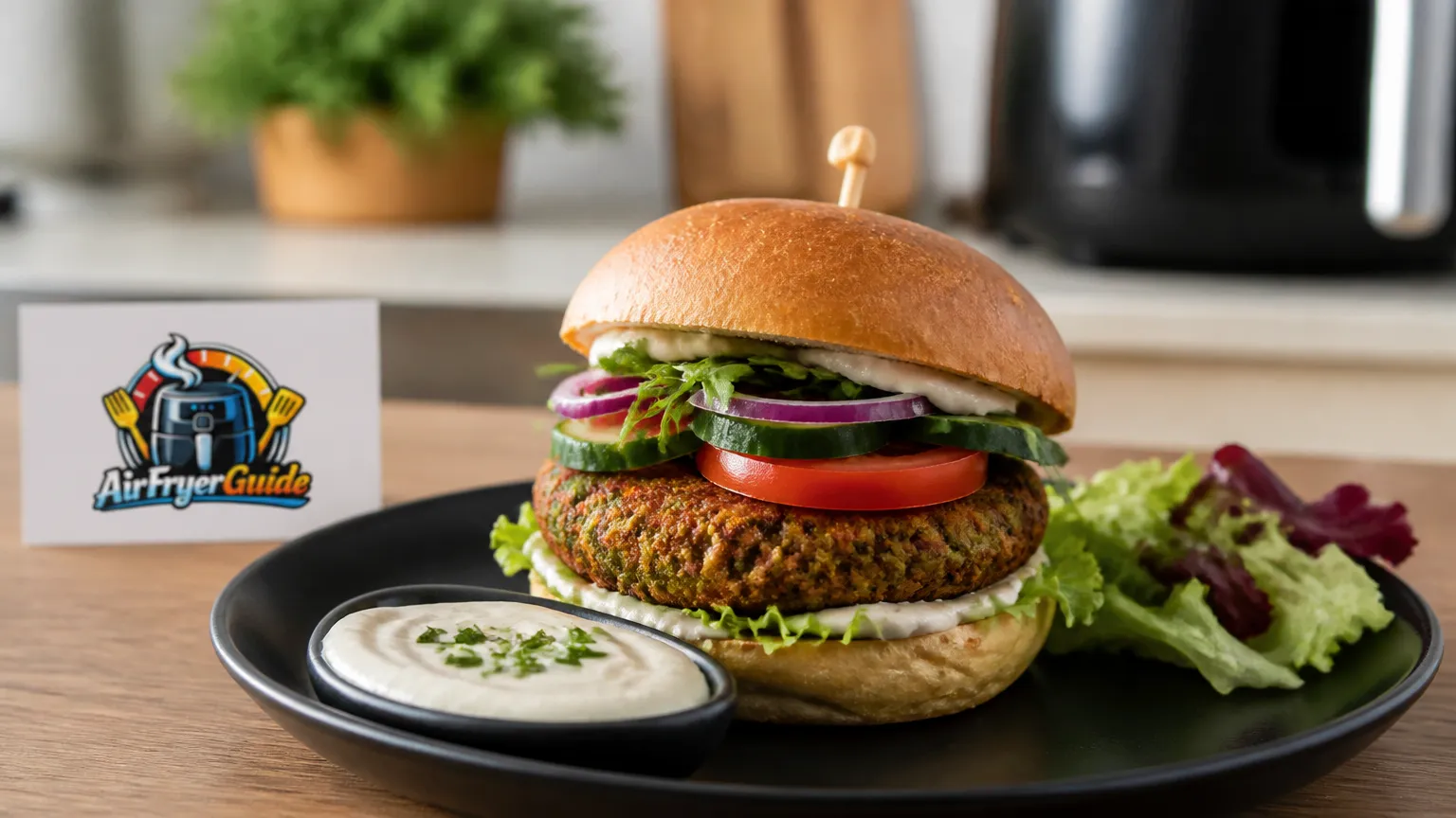 Falafel Burger im Airfryer