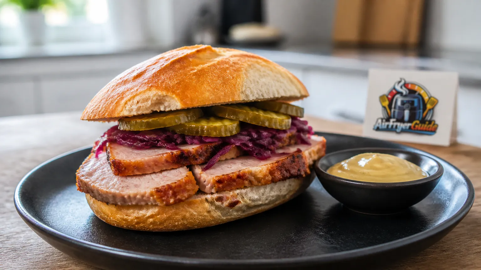 Flæskestegssandwich im Airfryer