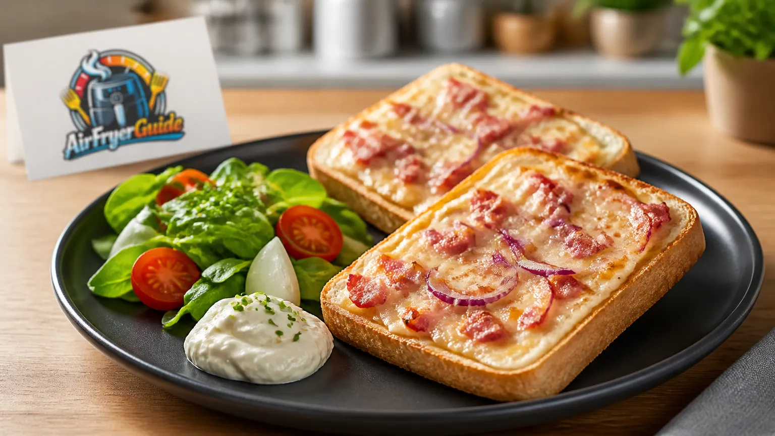 Flammkuchen Toast im Airfryer