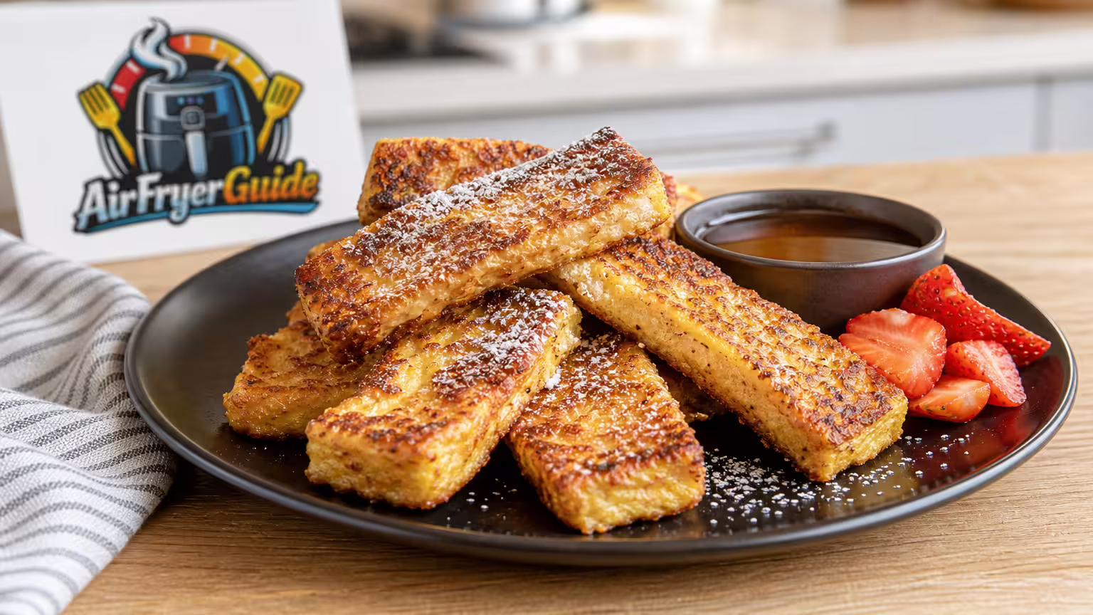 French Toast Sticks aufwärmen im Airfryer - Serviervorschlag