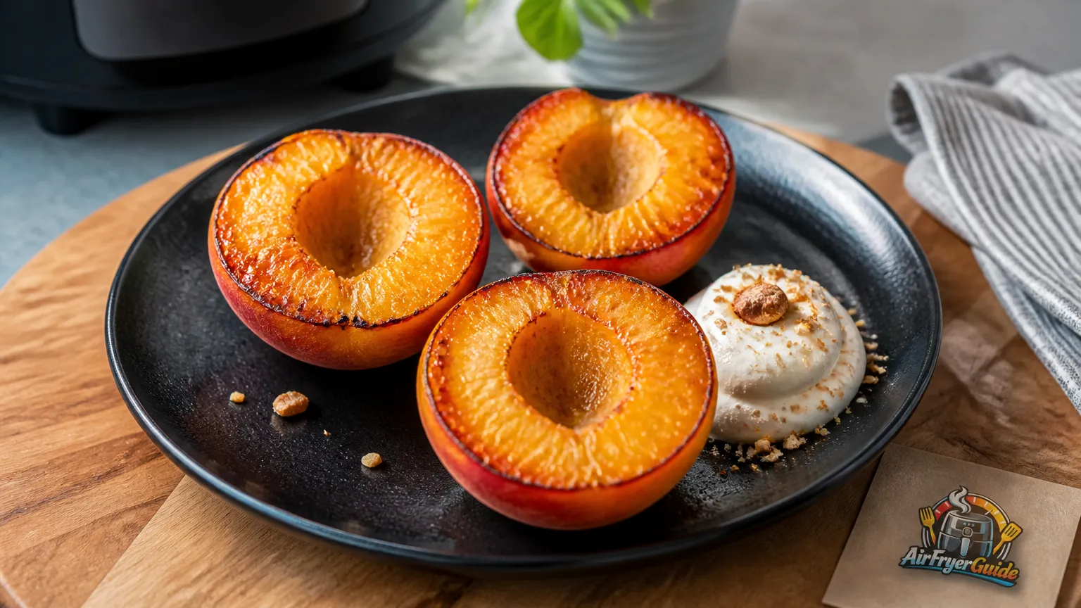 Gebackener Pfirsich im Airfryer
