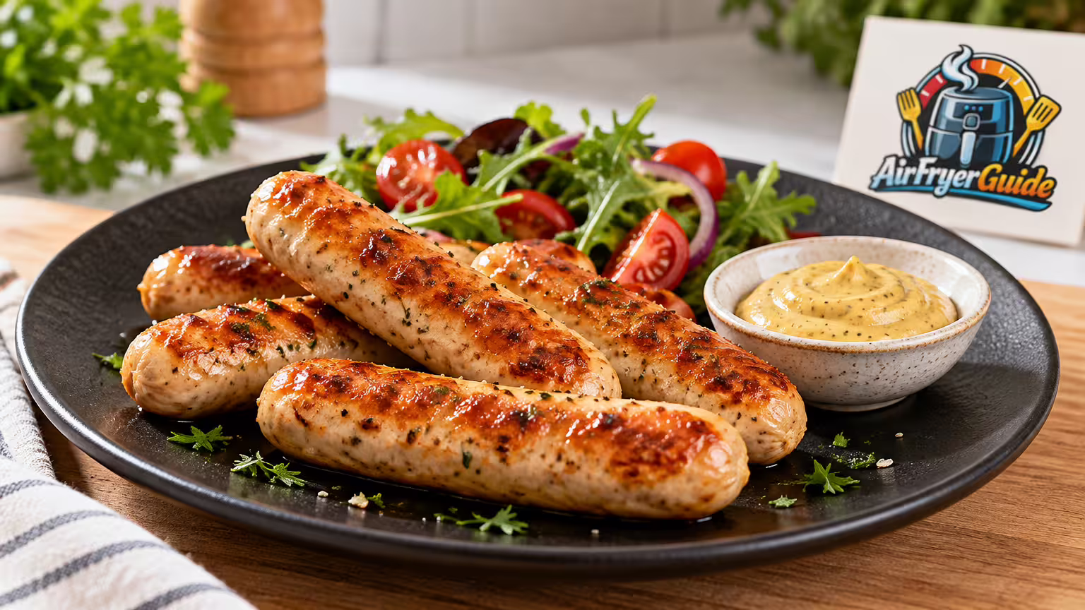 Geflügelwürstchen im Airfryer