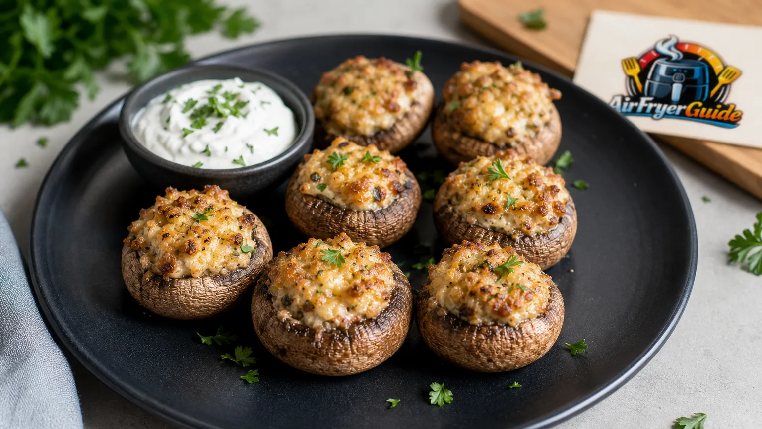 Gefüllte Champignons im Airfryer