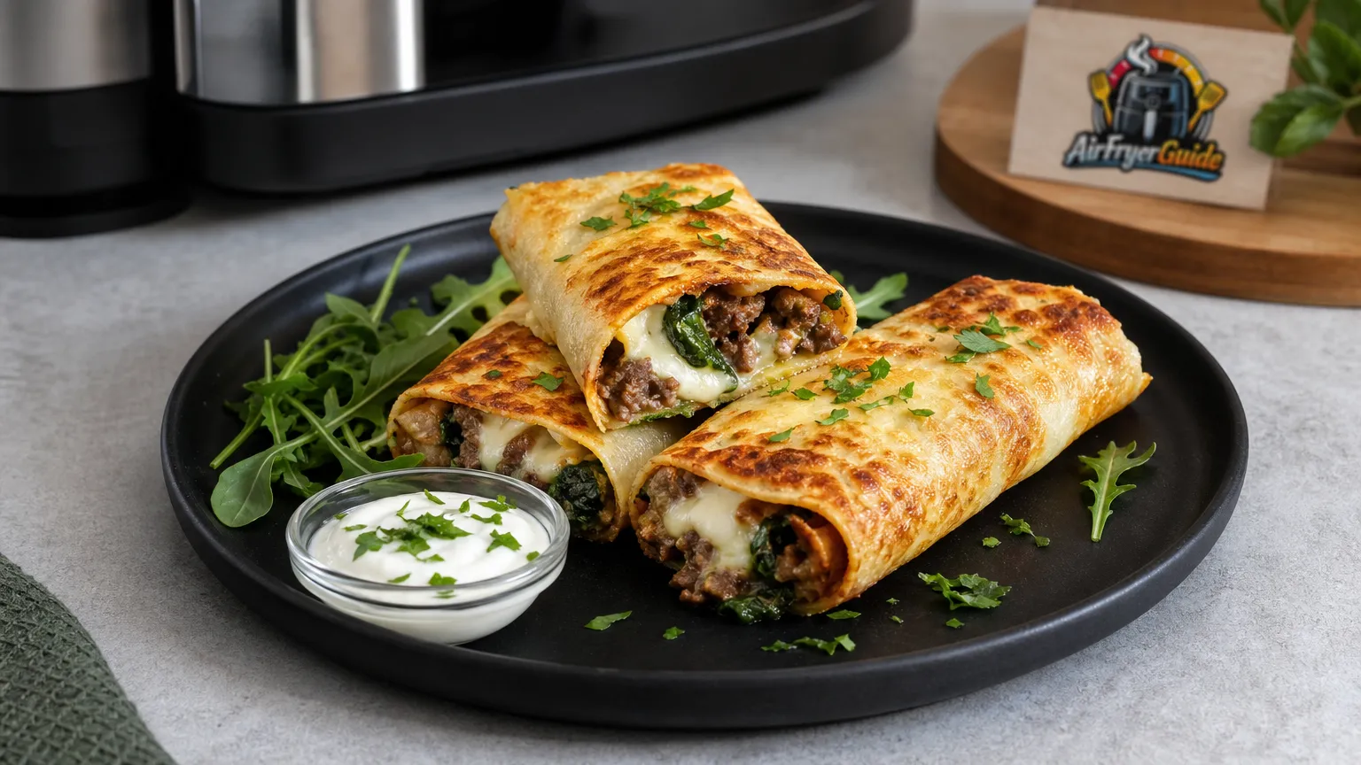 Gefüllte Pfannkuchen im Airfryer
