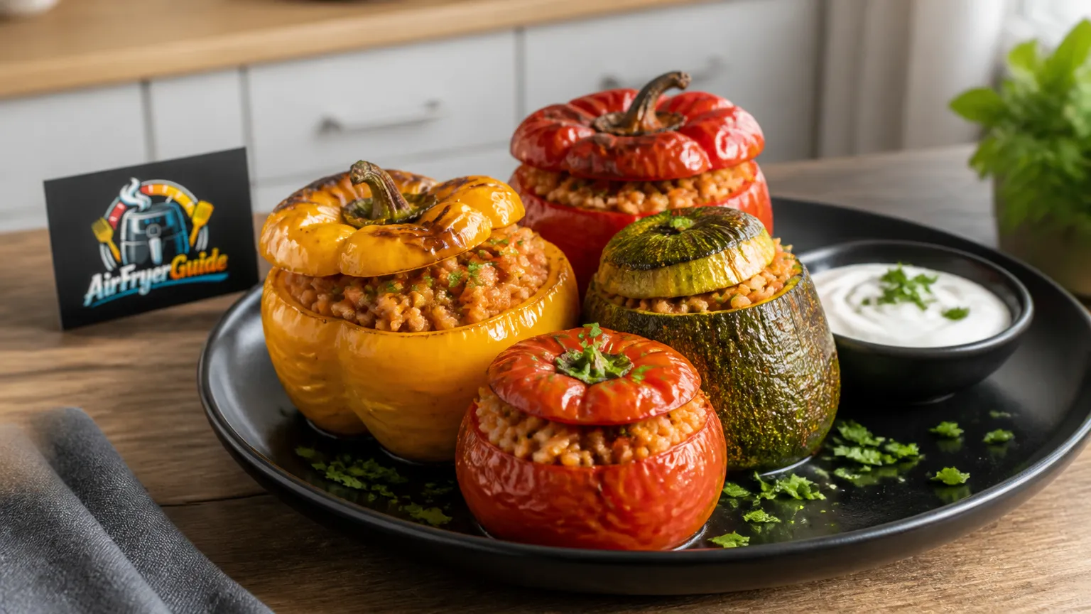 Gemista aufwärmen im Airfryer