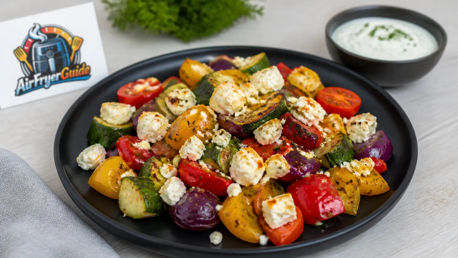 Gemüse Mix mit Feta überbacken im Airfryer
