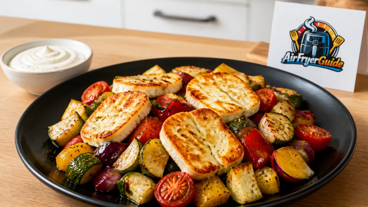 Gemüse Mix mit Halloumi überbacken im Airfryer