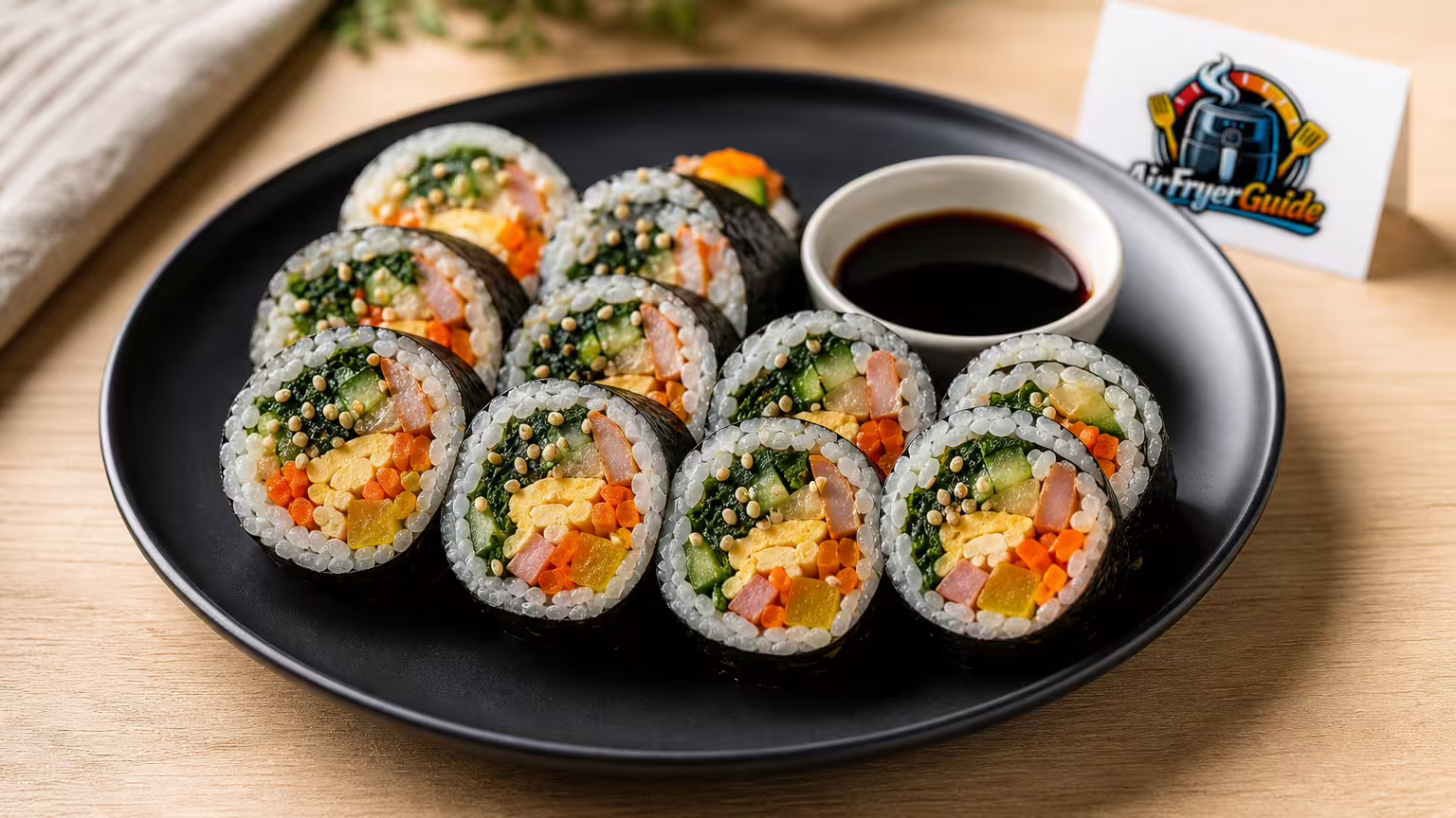 Kimbap aufwärmen im Airfryer - Serviervorschlag