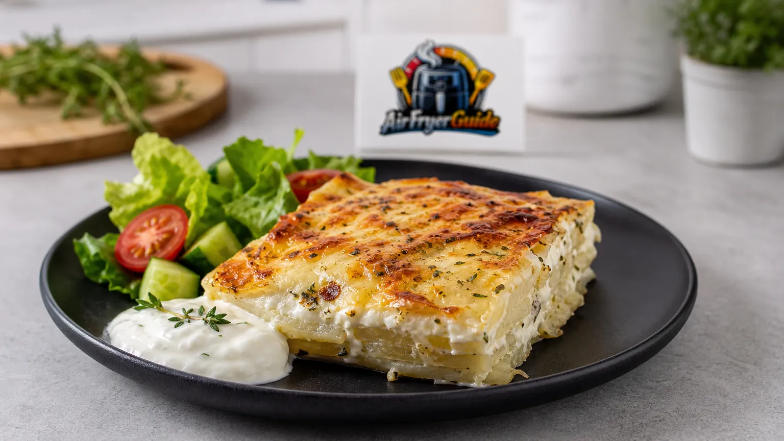 Griechischer Kartoffelauflauf im Airfryer